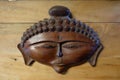 Carved Wooden Brown Buddha Mask