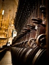 Carved wooden chairs, Cathedral Tarragona, Catalonia, Spain