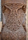 Carved wooden column, Uzbekistan Royalty Free Stock Photo