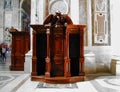 Carved Wooden Confessional in Saint Peter`s Basilica