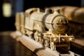 Carved wooden model steam train Royalty Free Stock Photo