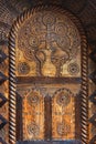 Carved wooden door of Borac Fortress and orthodox church St. Archangel Gavrilo, Borac Serbia Royalty Free Stock Photo
