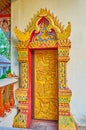 The ornate door of Wat Phra That Mae Yen, Pai, Thailand