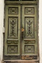 A carved wooden door in Tallinn