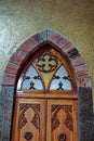 Carved wooden door