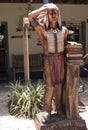 Carved wooden Indian with books in St Augustine Florida USA