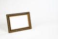 Carved wooden picture frame the white background Royalty Free Stock Photo