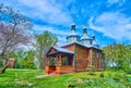 The porch of the old timber church, Pereiaslav Scansen, Ukraine