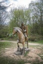 Carved Wooden Soldier and Horse