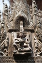 Carving detail of Shwenandaw Kyaung Temple Royalty Free Stock Photo