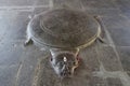 Carving details on the floor of the Vitthal Rukhmini Temple, Palashi, Parner, Maharashtra, India