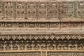 Carving details of the inner wall of Adalaj Ni Vav Stepwell, or Rudabai Stepwell Royalty Free Stock Photo