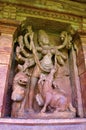 Carving details on the inner wall of Durga Temple, Aihole , Bagalkot, Karnataka Royalty Free Stock Photo