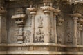 Carving details on the outer wall of Hazara Rama Temple. Hampi, Karnataka, India. Royalty Free Stock Photo