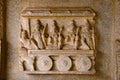 Carving details on the outer wall of Hazara Rama Temple. Hampi Royalty Free Stock Photo