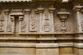 Carving details on the outer wall of Hazara Rama Temple. Hampi, Karnataka, India. Royalty Free Stock Photo