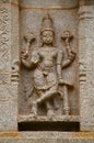 Carving details on the outer wall of Hazara Rama Temple. Hampi, Karnataka Royalty Free Stock Photo