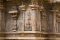 Carving details on the outer wall of Hazara Rama Temple. Hampi, Karnataka Royalty Free Stock Photo