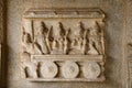 Carving details on the outer wall of Hazara Rama Temple. Hampi, Karnataka, India Royalty Free Stock Photo