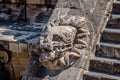 Carving details of Quetzalcoatl Pyramid at Teotihuacan Ruins - Mexico City, Mexico Royalty Free Stock Photo