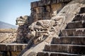 Carving details of Quetzalcoatl Pyramid at Teotihuacan Ruins - Mexico City, Mexico Royalty Free Stock Photo