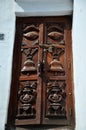 Carving Door nepal Style at Kathmandu Royalty Free Stock Photo