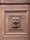 Carving door in old town hall Royalty Free Stock Photo