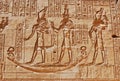 Carving of hieroglyphs at Edfu Temple Royalty Free Stock Photo