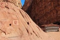 Carving of Lawrence of Arabia in the Wadi Rum desert, Jordan