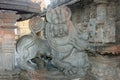 Carving Of Man Killing Tiger, Halebedu, Karnataka, India Royalty Free Stock Photo