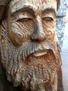 Carving of an Old Bearded Man Royalty Free Stock Photo