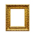 Carving ornate wooden frame on white