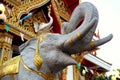 Sculpture of stone of elephant in the temple Royalty Free Stock Photo