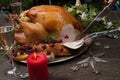 Carving Rustic Style Christmas Turkey