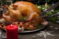 Carving Rustic Style Christmas Turkey