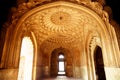 Carving on the sandstone roof celing of Humayun`s tomb Royalty Free Stock Photo