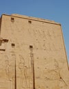 Carving on wall at Edfu temple, Egypt Royalty Free Stock Photo