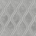 Carving waves pattern on background seamless texture, patchwork pattern, gray color, plaster texture, 3d illustration