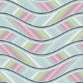 Carving waves pattern on background seamless texture, patchwork pattern, diagonal stripes, 3d illustration