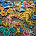 Carving wood of dragon Royalty Free Stock Photo