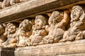 Carving of Yakshas Royalty Free Stock Photo