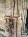 Carvings at ancient caves called Badami caves in India