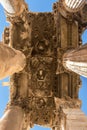 The ceiling of Temple of Bacchus, Heliopolis Roman ruins, Baalbek, Lebanon Royalty Free Stock Photo