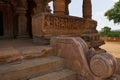 Carvings on the entrance panel. Jain temple, known as Jaina Narayana, Pattadakal, Karnataka. This upper zone of a panel has a seri