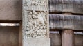 Carvings on stone pillar at Sanchi Royalty Free Stock Photo