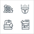 Carwash line icons. linear set. quality vector line set such as detergent, hose, cleaning