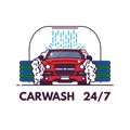 Carwash line style banner