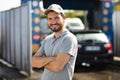 carwash worker posing for camera