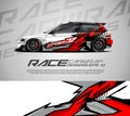 Sport car wrap graphic abstract stripe racing background kit designs. eps 10 Royalty Free Stock Photo