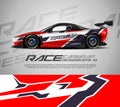 Sport car wrap graphic abstract stripe racing background kit designs. eps 10 Royalty Free Stock Photo